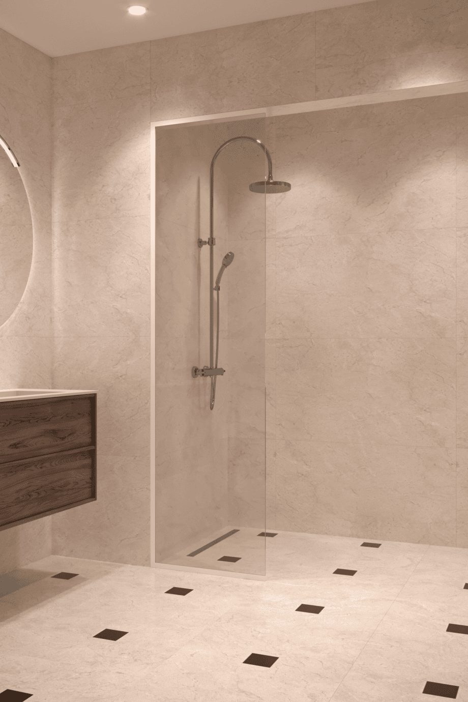 Framed fixed shower screen Hietakari Vetro 516, white fittings, super bright glass Framed fixed shower screen Hietakari Vetro 516, white fittings, super bright glass