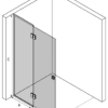 Framed shower screen with fixed part Hietakari Vetro 517 – 3D drawing Framed shower screen with fixed part Hietakari Vetro 517 – 3D drawing