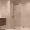 Framed shower screen with fixed part Hietakari Vetro 517, chrome fittings, clear glass Framed shower screen with fixed part Hietakari Vetro 517, chrome fittings, clear glass