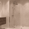Framed shower screen with fixed part Hietakari Vetro 517, chrome fittings, super bright glass Framed shower screen with fixed part Hietakari Vetro 517, chrome fittings, super bright glass