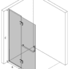 Framed shower screen with fixed part Hietakari Vetro 520 – 3D drawing Framed shower screen with fixed part Hietakari Vetro 520 – 3D drawing