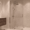 Framed shower screen with fixed part Hietakari Vetro 520, chrome fittings, clear glass Framed shower screen with fixed part Hietakari Vetro 520, chrome fittings, clear glass