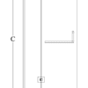 Framed shower screen with fixed part Hietakari Vetro 520 – dimension drawing Framed shower screen with fixed part Hietakari Vetro 520 – dimension drawing