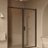 Alcove shower screen Hietakari Bläk 740 New York, Cocoa frame, clear glass Alcove shower screen Hietakari Bläk 740 New York, fixed wall + hinged door – 7