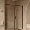 Alcove shower screen Hietakari Bläk 740 New York, Mocha frame, clear glass Alcove shower screen Hietakari Bläk 740 New York, fixed wall + hinged door – 6