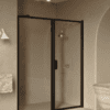 Alcove shower screen Hietakari Bläk 740 New York, black frame, grey tinted glass Alcove shower screen Hietakari Bläk 740 New York, black frame, grey tinted glass