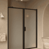 Alcove shower screen Hietakari Bläk 740 New York, black frame, satin frosted glass Alcove shower screen Hietakari Bläk 740 New York, black frame, satin frosted glass