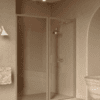 Alcove shower screen Hietakari Bläk 740 New York, Sand frame, clear glass Alcove shower screen Hietakari Bläk 740 New York, fixed wall + hinged door – 5