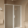 Alcove shower screen Hietakari Bläk 740 New York, white frame, satin frosted glass Alcove shower screen Hietakari Bläk 740 New York, white frame, satin frosted glass