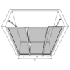 Alcove shower screen Hietakari Bläk 741 New York – 3D drawing Alcove shower screen Hietakari Bläk 741 New York, fixed wall + hinged door with fixed part – 3