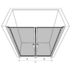 Alcove shower screen Hietakari Bläk 742 New York, hinged door + hinged door – 3