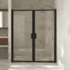 Alcove shower screen Hietakari Bläk 742 New York, black frame, reeded glass