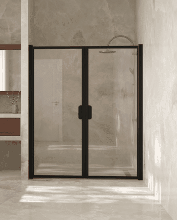 Alcove shower screen Hietakari Bläk 742 New York, hinged door + hinged door