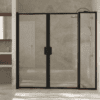 Alcove shower screen Hietakari Bläk 743 New York, Sand frame, reeded glass Alcove shower screen Hietakari Bläk 743 New York, Sand frame, reeded glass
