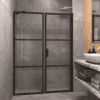 Alcove shower screen Hietakari Bläk 745 Tokyo, Cocoa frame, clear glass Alcove shower screen Hietakari Bläk 745 Tokyo, fixed wall + hinged door – 7