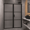 Alcove shower screen Hietakari Bläk 745 Tokyo, Cocoa frame, satin frosted glass Alcove shower screen Hietakari Bläk 745 Tokyo, Cocoa frame, satin frosted glass