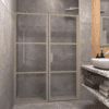 Alcove shower screen Hietakari Bläk 745 Tokyo, Sand frame, grey tinted glass Alcove shower screen Hietakari Bläk 745 Tokyo, Sand frame, grey tinted glass