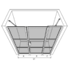 Alcove shower screen Hietakari Bläk 746 Tokyo – 3D drawing Alcove shower screen Hietakari Bläk 746 Tokyo, fixed wall + hinged door with fixed part – 3