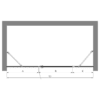 Alcove shower screen Hietakari Bläk 746 Tokyo – dimension drawing Alcove shower screen Hietakari Bläk 746 Tokyo, fixed wall + hinged door with fixed part – 2