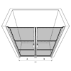 Alcove shower screen Hietakari Bläk 747 Tokyo – 3D drawing Alcove shower screen Hietakari Bläk 747 Tokyo, hinged door + hinged door – 3