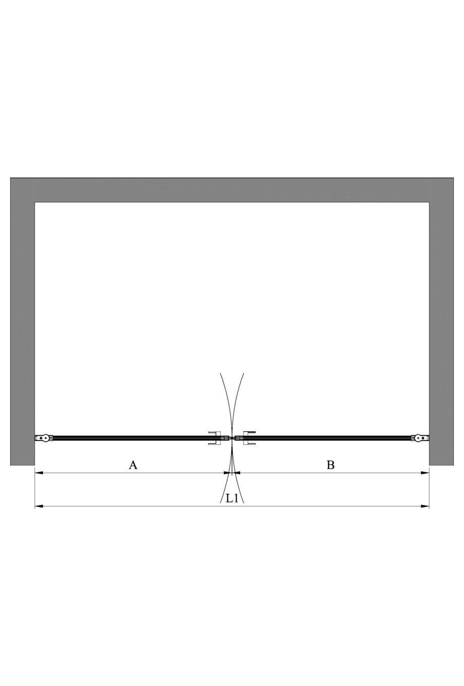 Alcove shower screen Hietakari Bläk 747 Tokyo, hinged door + hinged door – 2