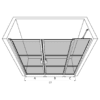 Alcove shower screen Hietakari Bläk 748 Tokyo – 3D drawing Alcove shower screen Hietakari Bläk 748 Tokyo, hinged door + hinged door with fixed part – 3