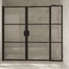 Alcove shower screen Hietakari Bläk 748 Tokyo, black frame, satin frosted glass Alcove shower screen Hietakari Bläk 748 Tokyo, black frame, satin frosted glass