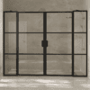 Alcove shower screen Hietakari Bläk 749 Tokyo, black frame, reeded glass Alcove shower screen Hietakari Bläk 749 Tokyo, black frame, reeded glass