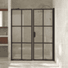 Alcove shower screen Hietakari Bläk 750 Paris, Cocoa frame, bronze tinted glass