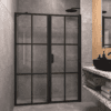 Alcove shower screen Hietakari Bläk 750 Paris, fixed wall + hinged door – 4