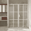 Alcove shower screen Hietakari Bläk 750 Paris, white frame, reeded glass