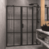 Alcove shower screen Hietakari Bläk 751 Paris, Cocoa frame, clear glass Alcove shower screen Hietakari Bläk 751 Paris, fixed wall + hinged door with fixed part – 7