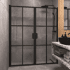 Alcove shower screen Hietakari Bläk 752 Paris, Sand frame, grey tinted glass