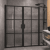 Alcove shower screen Hietakari Bläk 753 Paris, black frame, grey tinted glass