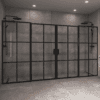 Alcove shower screen Hietakari Bläk 754 Paris, black frame, reeded glass