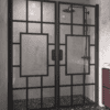 Alcove shower screen Hietakari Bläk 803 Shanghai, black frame, reeded glass Alcove shower screen Hietakari Bläk 803 Shanghai, black frame, reeded glass