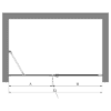 Alcove shower screen Hietakari Bläk 805 Shanghai – dimension drawing Alcove shower screen Hietakari Bläk 805 Shanghai, fixed wall + hinged door – 2