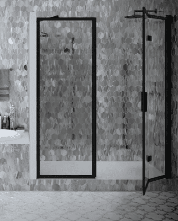 Alcove shower screen Hietakari Bläk 823 New York, fixed wall + folding door
