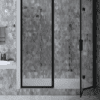 Alcove shower screen Hietakari Bläk 823 New York, black frame, reeded glass Alcove shower screen Hietakari Bläk 823 New York, black frame, reeded glass