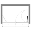 Alcove shower screen Hietakari Bläk 824 Tokyo – dimension drawing Alcove shower screen Hietakari Bläk 824 Tokyo, fixed wall + folding door – 2