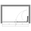 Alcove shower screen Hietakari Bläk 829 New York – dimension drawing Alcove shower screen Hietakari Bläk 829 New York, hinged door + folding door – 2
