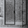Alcove shower screen Hietakari Bläk 829 New York, black frame, reeded glass Alcove shower screen Hietakari Bläk 829 New York, black frame, reeded glass