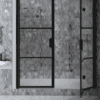 Alcove shower screen Hietakari Bläk 830 Tokyo, black frame, grey tinted glass Alcove shower screen Hietakari Bläk 830 Tokyo, black frame, grey tinted glass