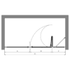 Alcove shower screen Hietakari Bläk 833 New York – dimension drawing Alcove shower screen Hietakari Bläk 833 New York, hinged door + folding door with fixed part – 2