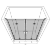 Alcove shower screen Hietakari Bläk 836 New York – 3D drawing Alcove shower screen Hietakari Bläk 836 New York, folding door + folding door – 3