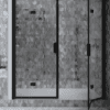 Alcove shower screen Hietakari Bläk 836 New York, black frame, grey tinted glass Alcove shower screen Hietakari Bläk 836 New York, black frame, grey tinted glass