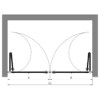 Alcove shower screen Hietakari Bläk 837 Tokyo – dimension drawing Alcove shower screen Hietakari Bläk 837 Tokyo – dimension drawing