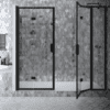 Alcove shower screen Hietakari Bläk 838 New York, white frame, reeded glass