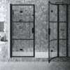 Alcove shower screen Hietakari Bläk 839 Tokyo, Cocoa frame, grey tinted glass Alcove shower screen Hietakari Bläk 839 Tokyo, Cocoa frame, grey tinted glass