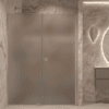 Alcove shower screen Hietakari Forma 317, aluminium frame, grey satin glass Alcove shower screen Hietakari Forma 317, aluminium frame, grey satin glass
